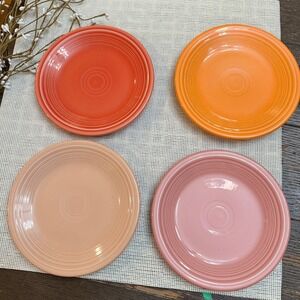 Fiesta Vintage 4‎ Piece Multicolor Bread Plates 7 inch Dinnerware